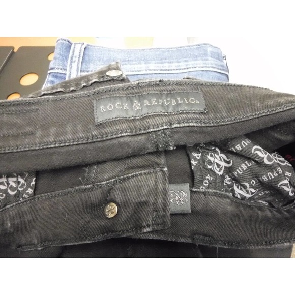 Rock and Republic Size 10 Kendal Jean Black Dark Wash - Picture 5 of 10